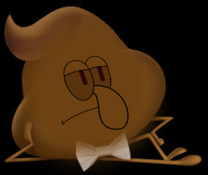 Stylized Poop Emojiwith Bowtie PNG Image