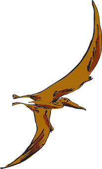 Stylized Pterosaur Illustration PNG Image