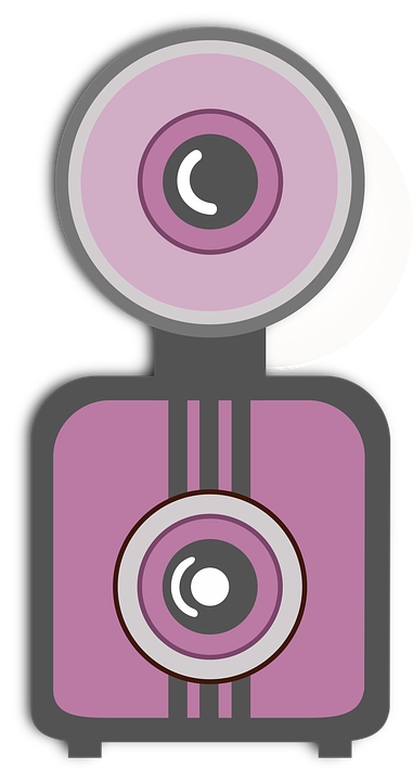 Stylized Purple Camera Vector PNG Image