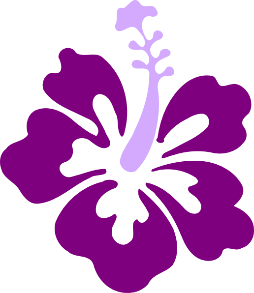 Stylized Purple Hibiscus Graphic PNG Image