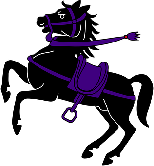 Stylized Purple Horse Outline PNG Image