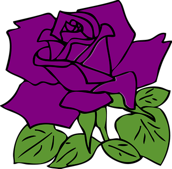 Stylized Purple Rose Graphic PNG Image