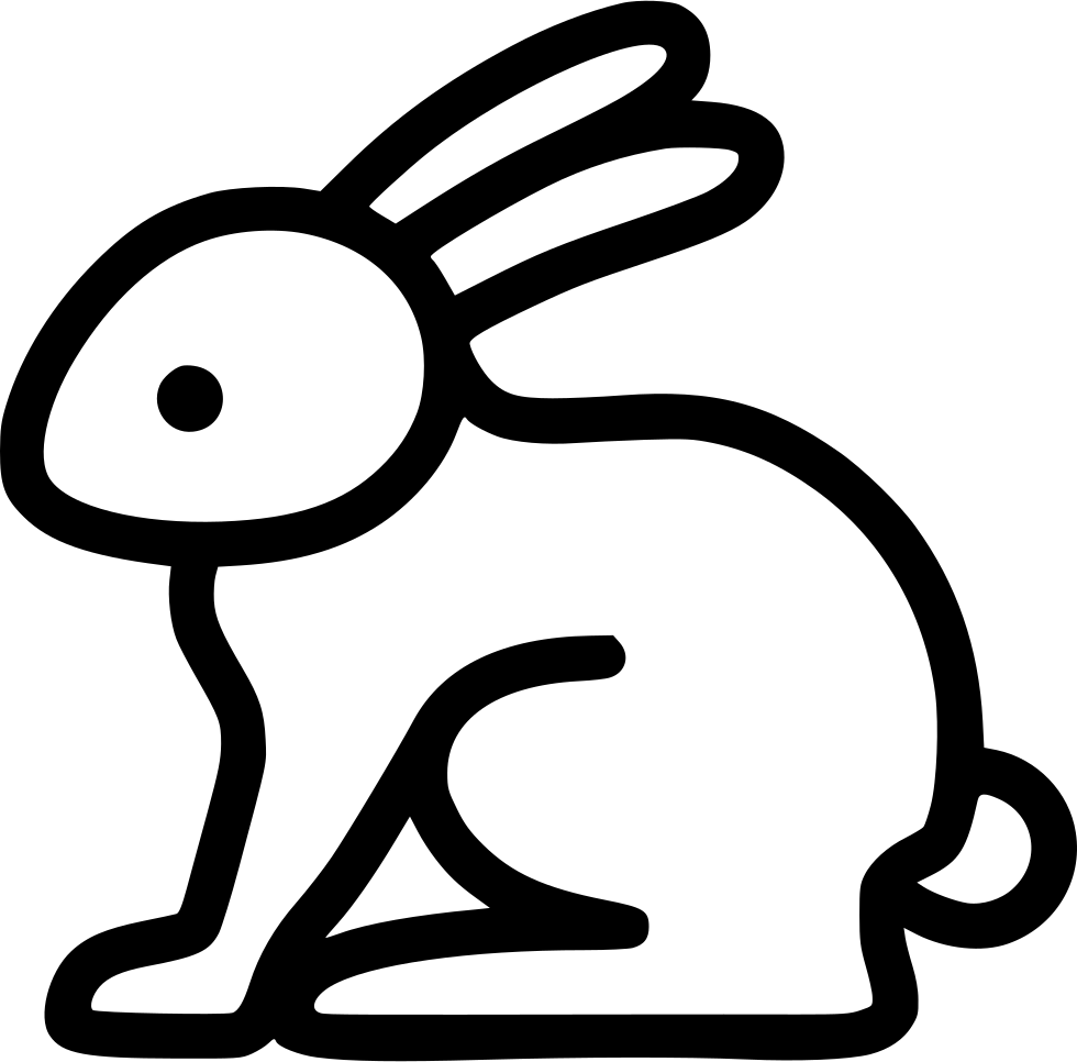 Stylized Rabbit Line Art PNG Image