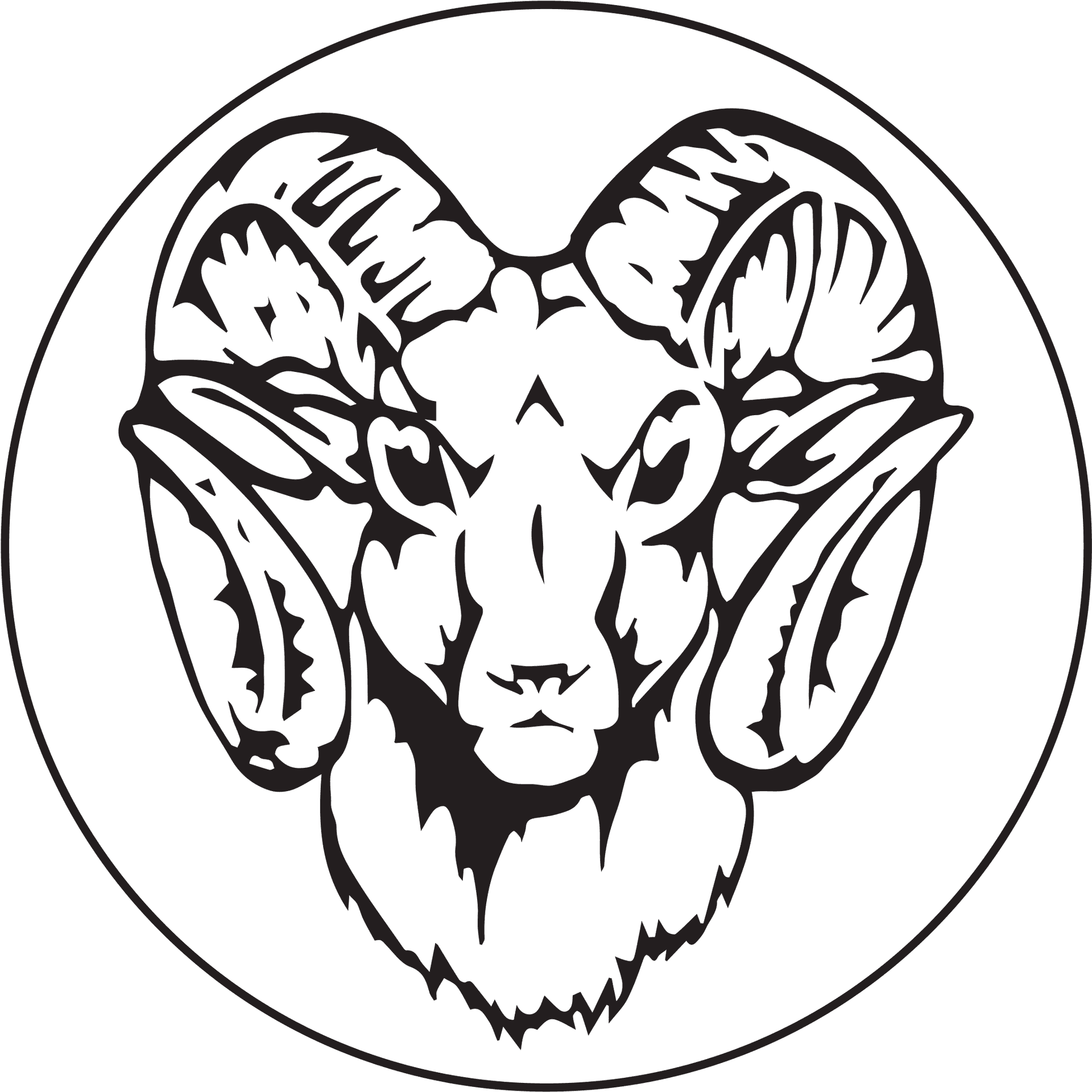 Stylized Ram Head Graphic PNG Image