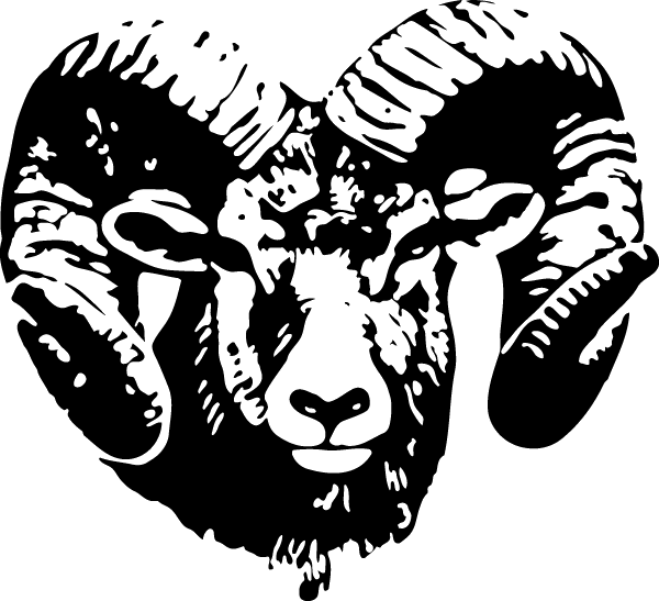 Stylized Ram Silhouette PNG Image