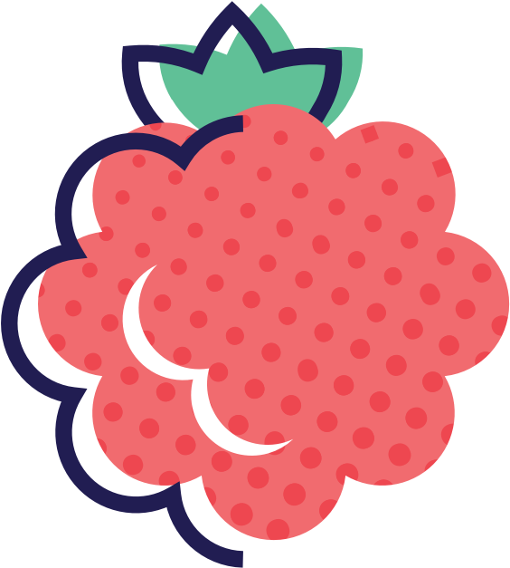 Stylized Raspberry Illustration PNG Image