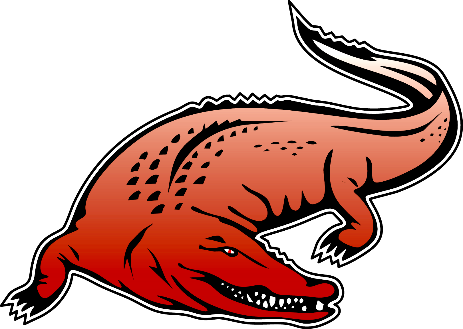 Stylized Red Alligator Illustration PNG Image