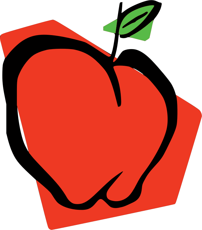 Stylized Red Apple Illustration PNG Image