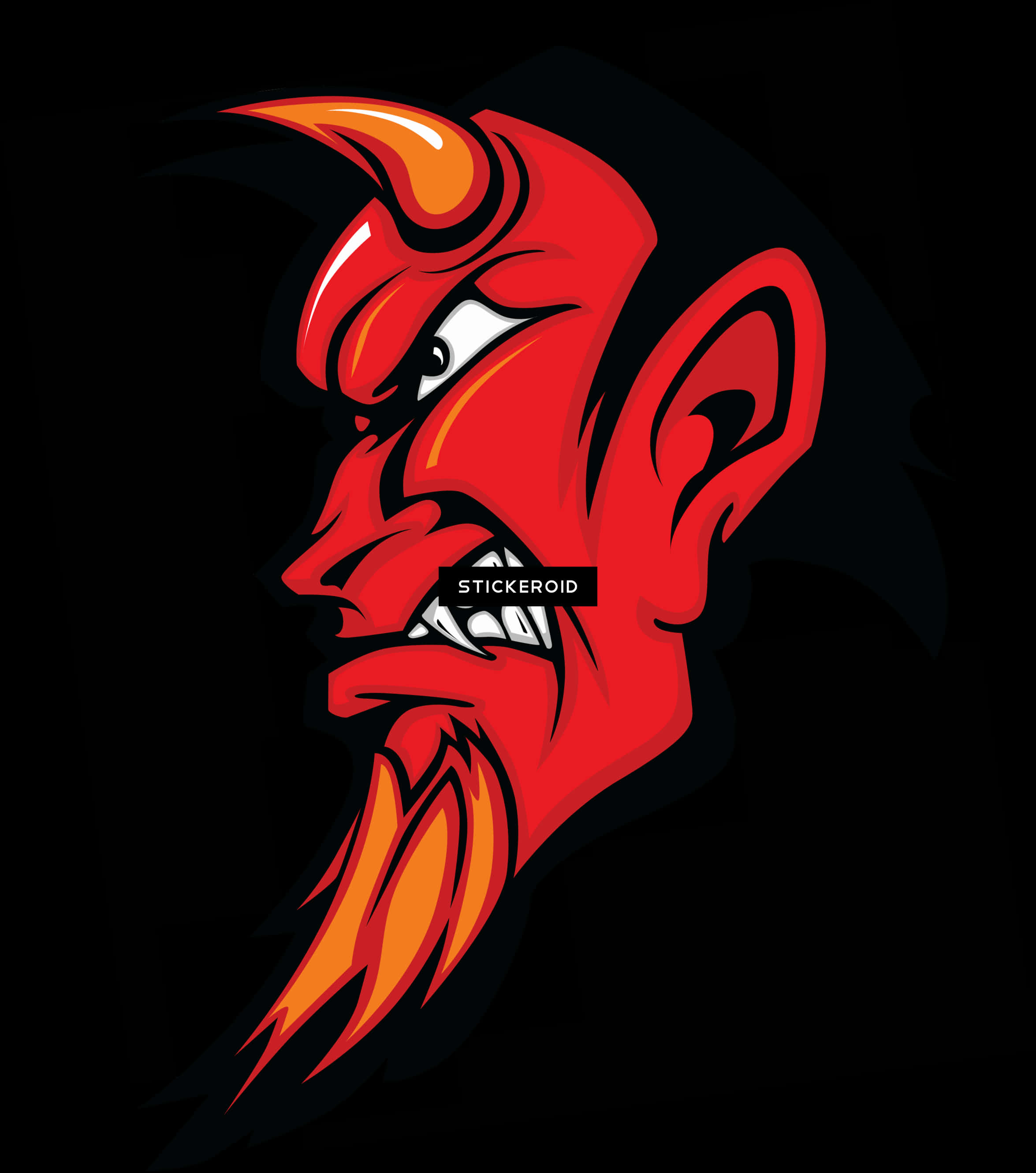 Stylized Red Devil Graphic PNG Image