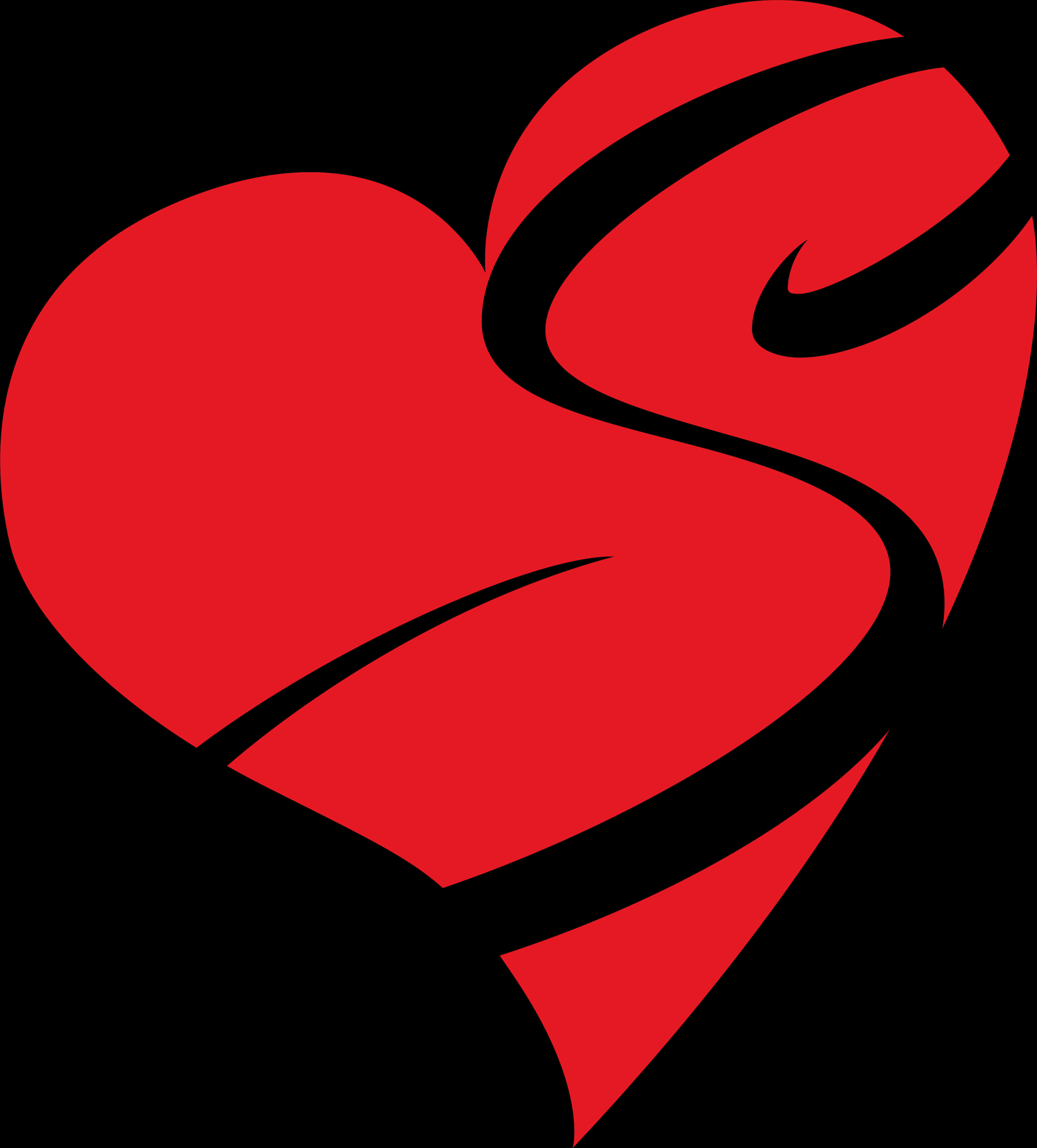 Stylized Red Heart Graphic PNG Image