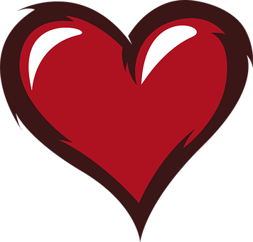 Stylized Red Heart Graphic PNG Image