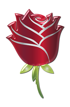 Stylized Red Rose Graphic PNG Image