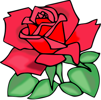 Stylized Red Rose Graphic PNG Image