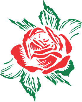 Stylized Red Rose Graphic PNG Image