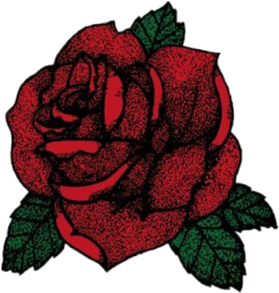 Stylized Red Rose Illustration PNG Image