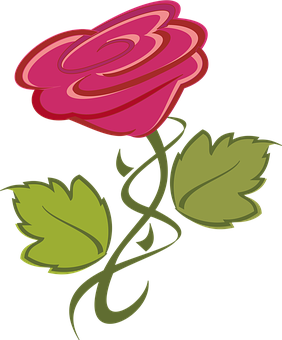 Stylized Red Rose Vector PNG Image