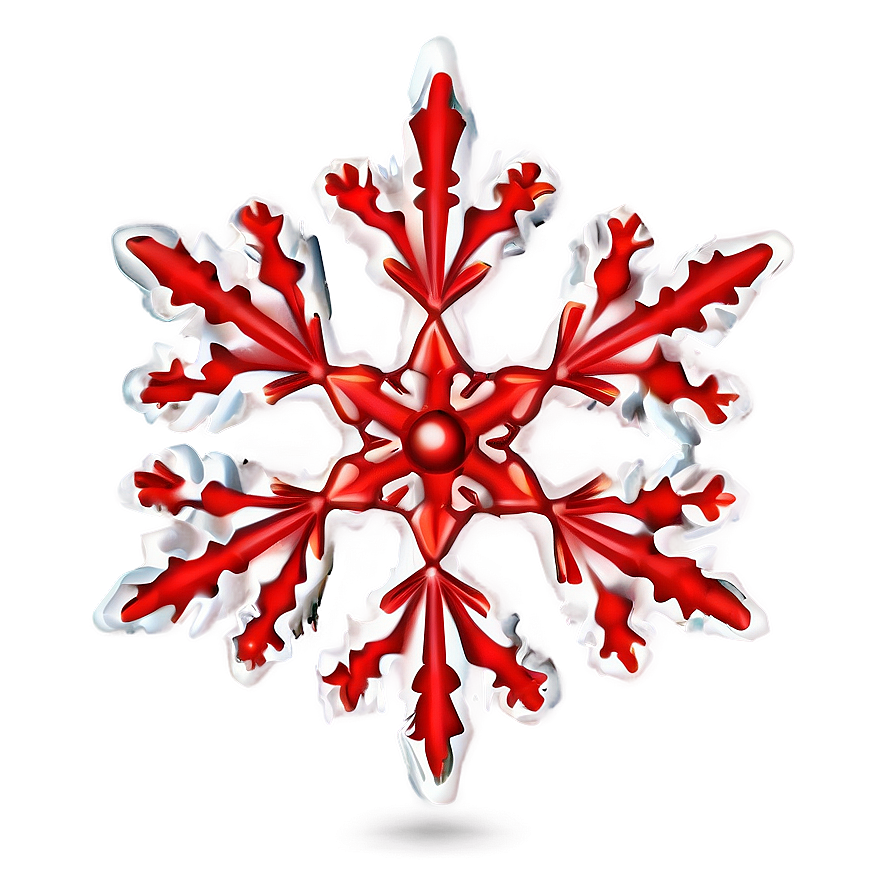 Stylized Red Snowflake Png Csg PNG Image