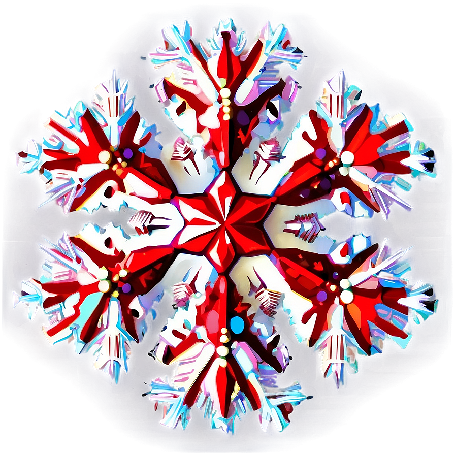 Stylized Red Snowflake Png Xsr61 PNG Image