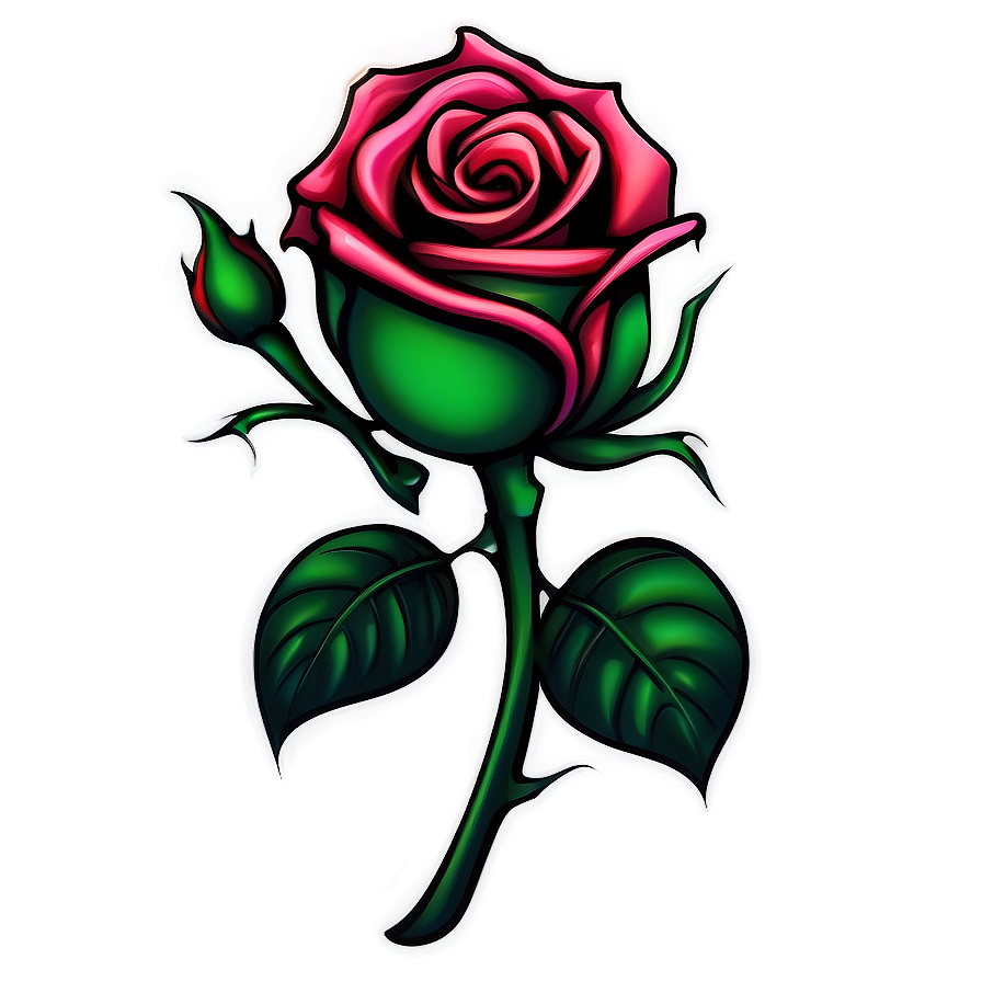 Stylized Rose Tattoo Image Png 43 PNG Image