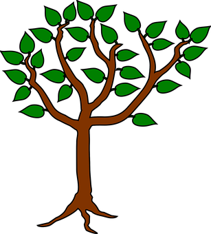 Stylized Simple Tree Graphic PNG Image