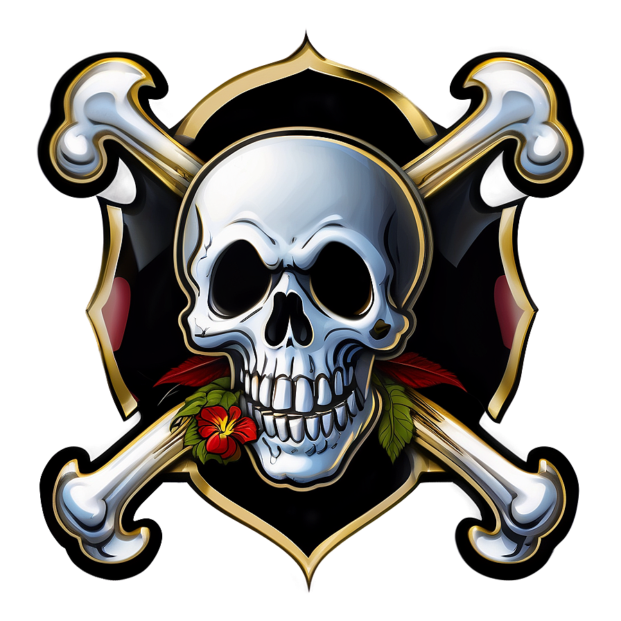 Stylized Skulland Crossbones PNG Image