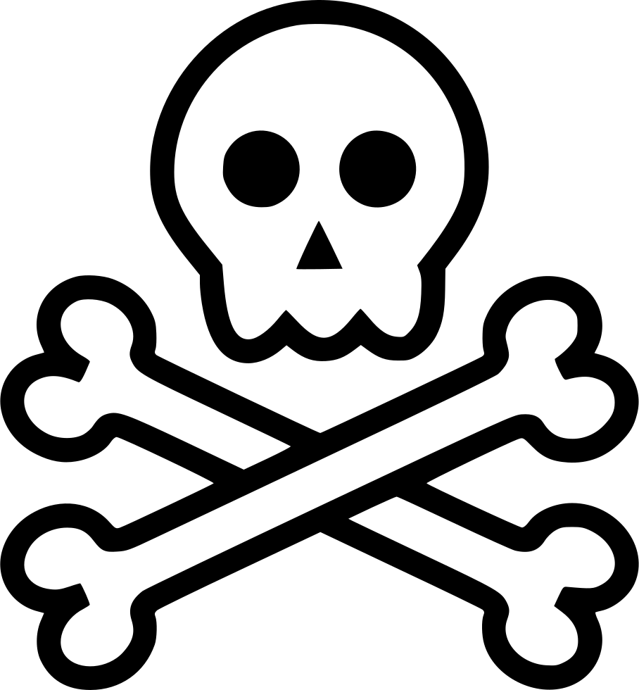 Stylized Skulland Crossbones Icon PNG Image