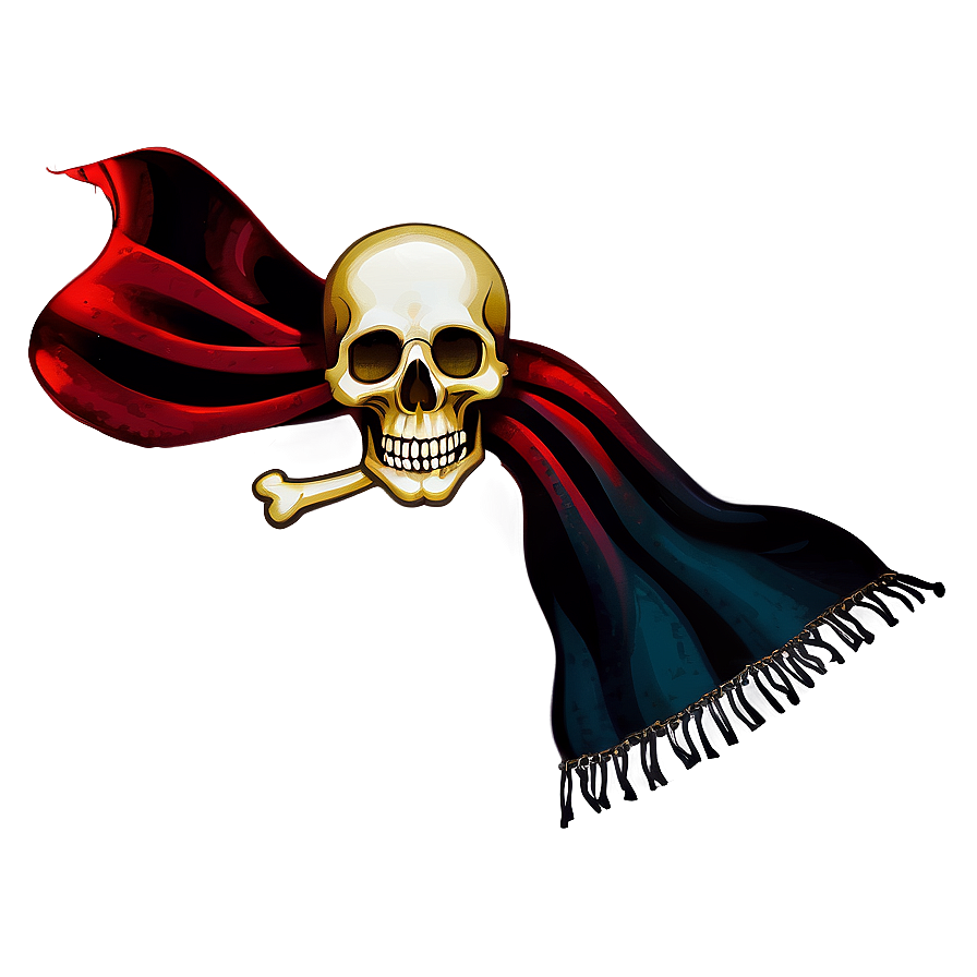 Stylized Skulland Crossbones Pirate Flag PNG Image