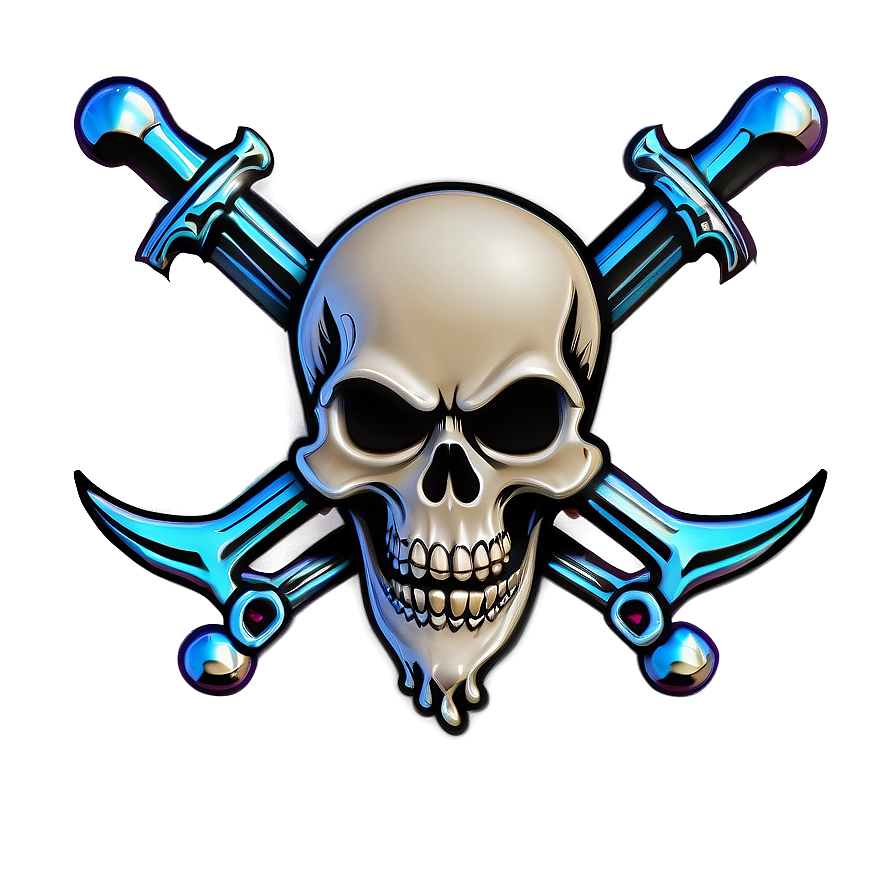 Stylized Skulland Crossed Swords PNG Image