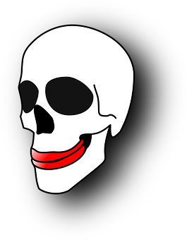 Stylized Skullwith Red Smile PNG Image