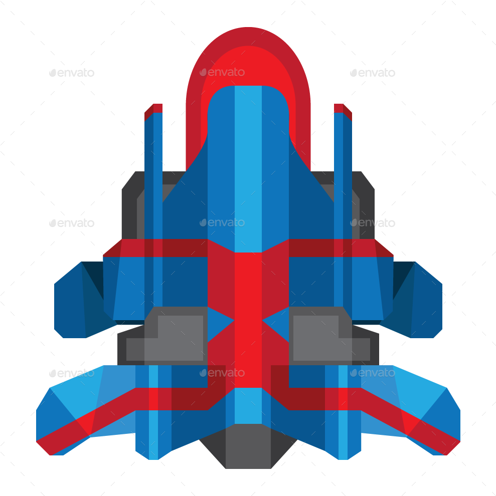 Stylized Spaceship Vector Illustration PNG Image