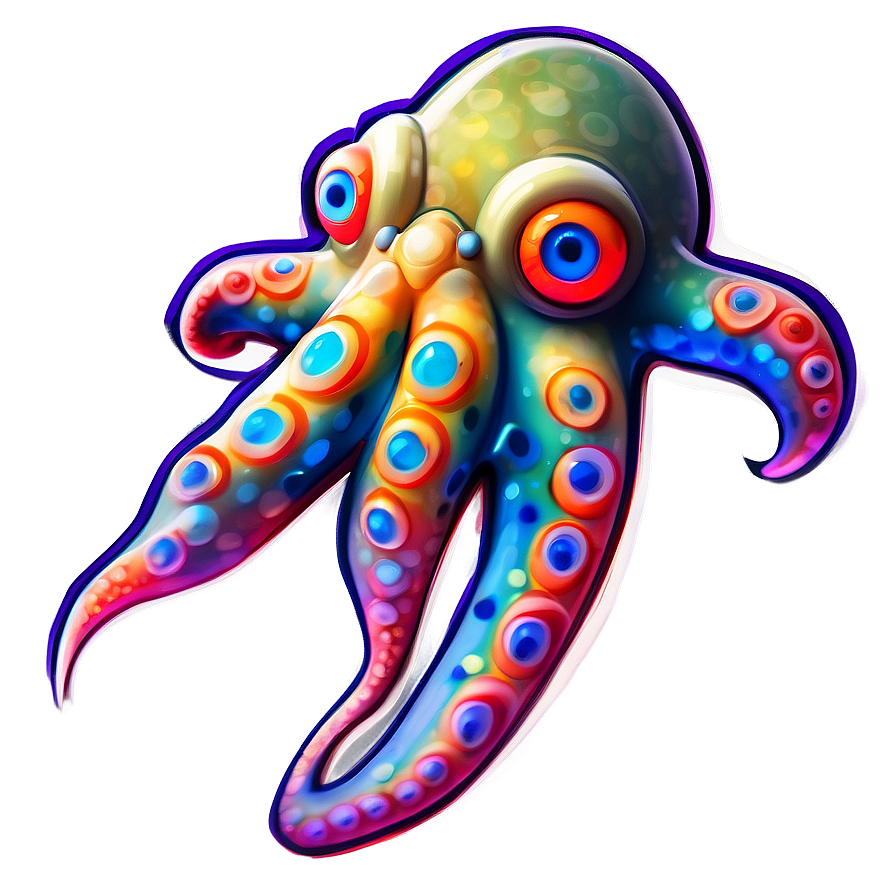 Stylized Squid Sticker Png Tfy19 PNG Image