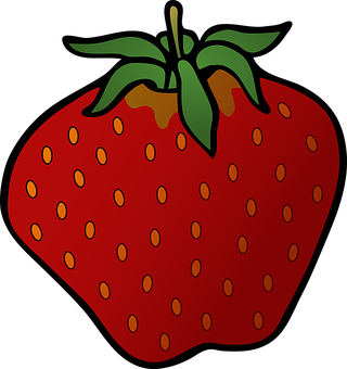 Stylized Strawberry Graphic PNG Image