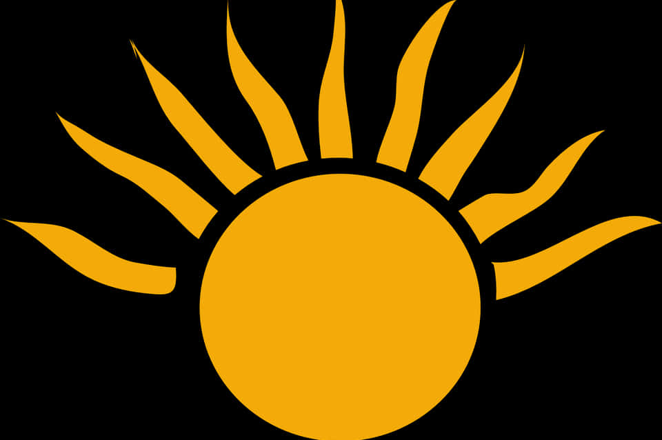 Stylized Sun Icon Transparent Background PNG Image