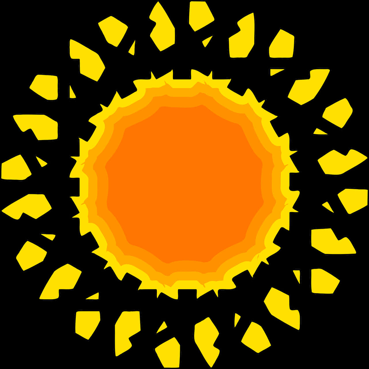 Stylized Sun Illustration Transparent Background PNG Image