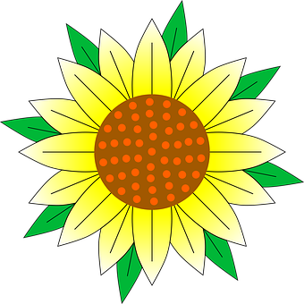 Stylized Sunflower Graphic PNG Image