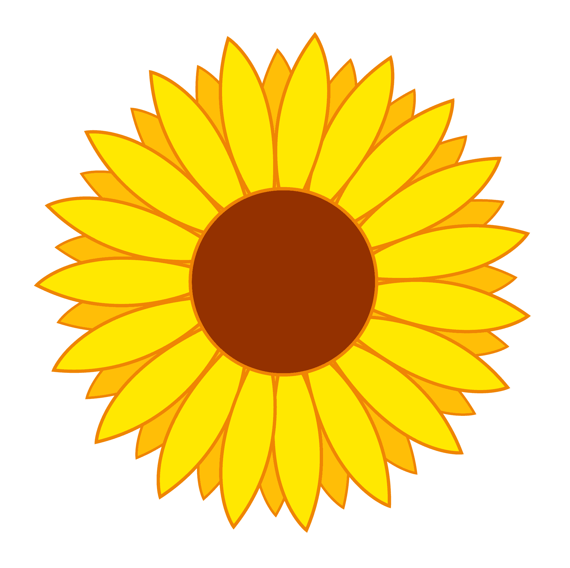 Stylized Sunflower Illustration PNG Image