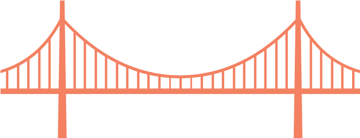 Stylized Suspension Bridge Graphic PNG Image