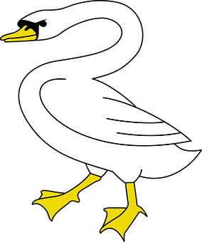 Stylized Swan Illustration PNG Image