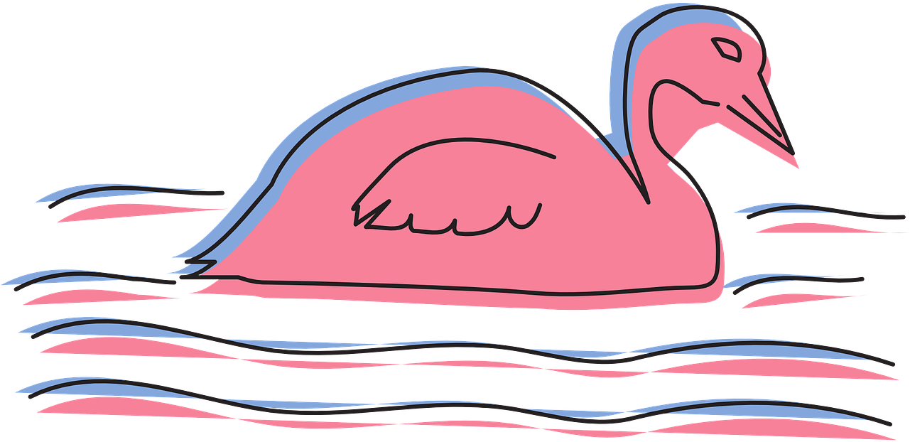 Stylized Swan Illustration PNG Image