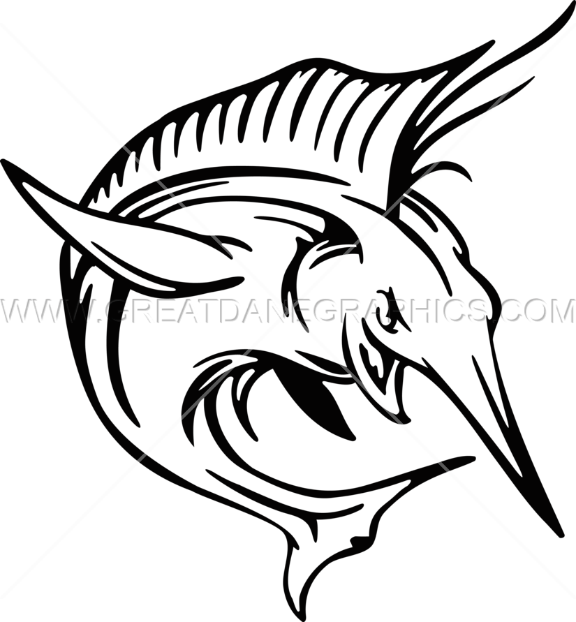 Stylized Swordfish Graphic PNG Image