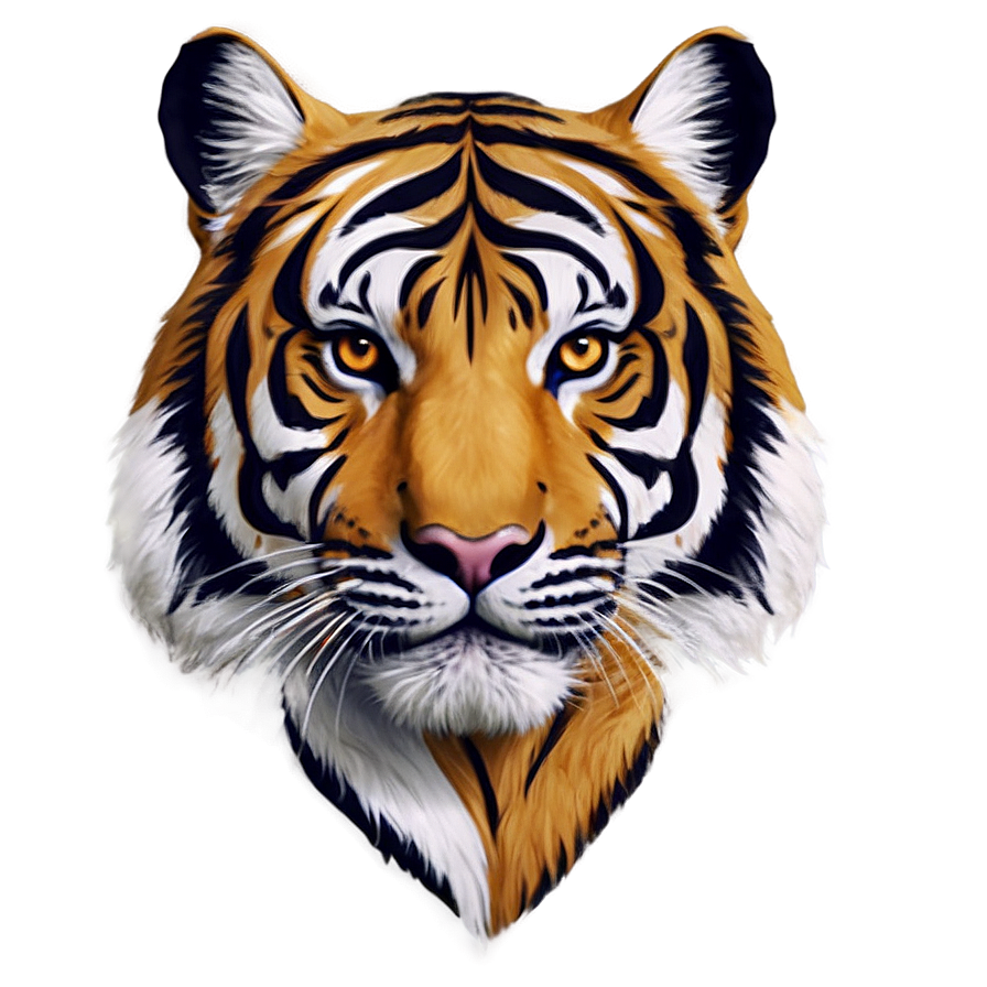 Stylized Tiger Face Graphic Png Wfi PNG Image