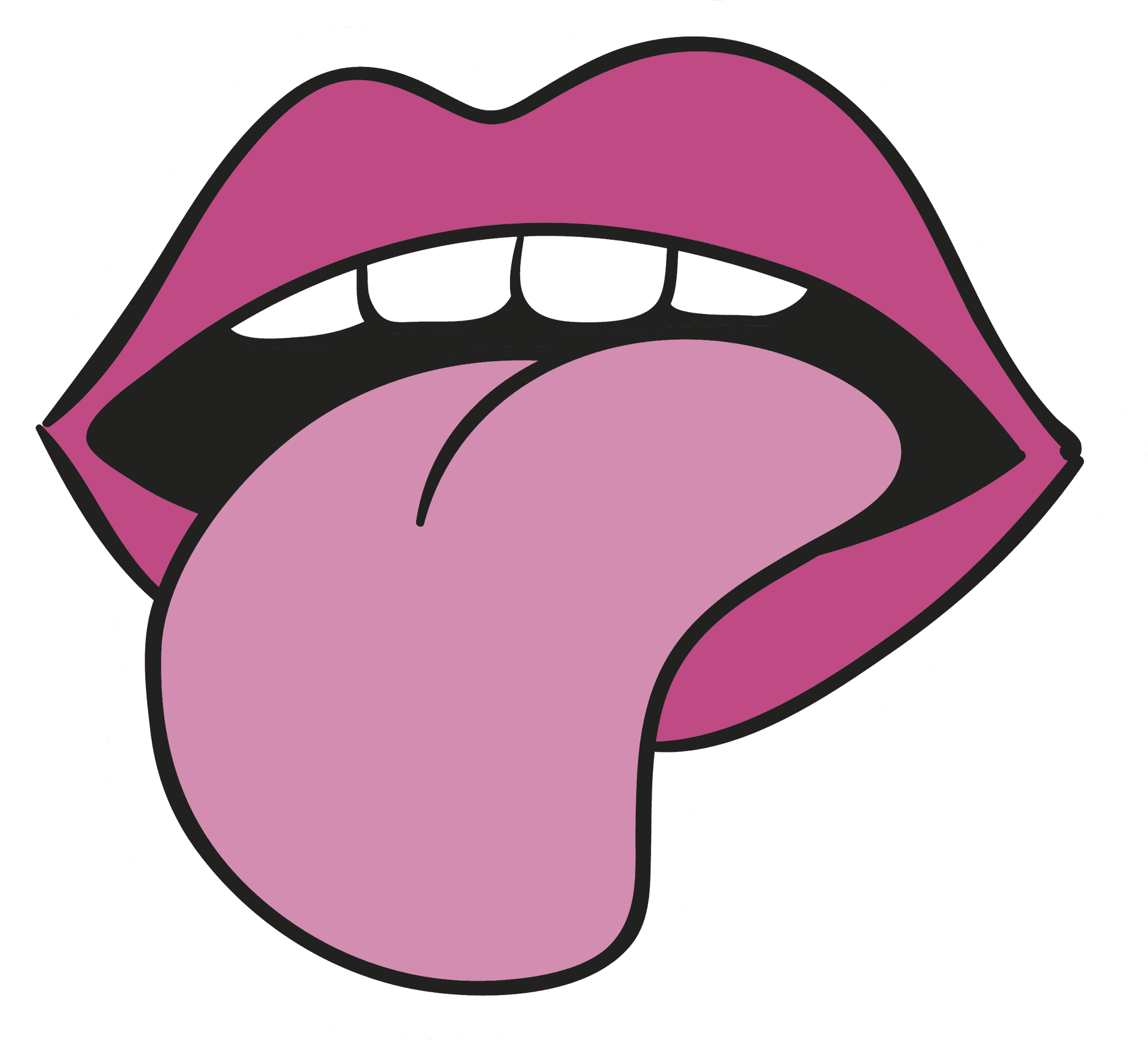 Stylized Tongueand Lips Illustration PNG Image