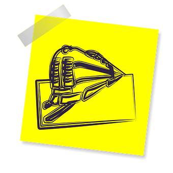 Stylized Train Sketchon Yellow Postit PNG Image