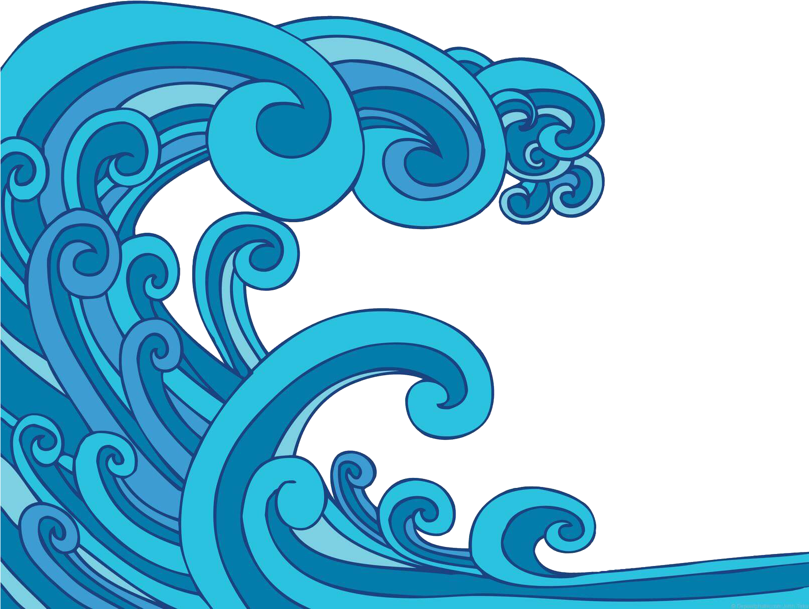 Stylized Tsunami Wave Art PNG Image