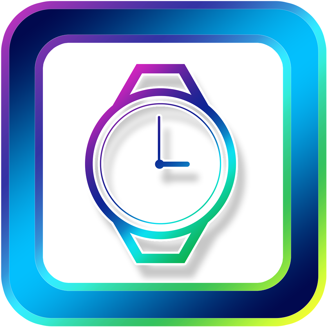 Stylized Watch Icon PNG Image