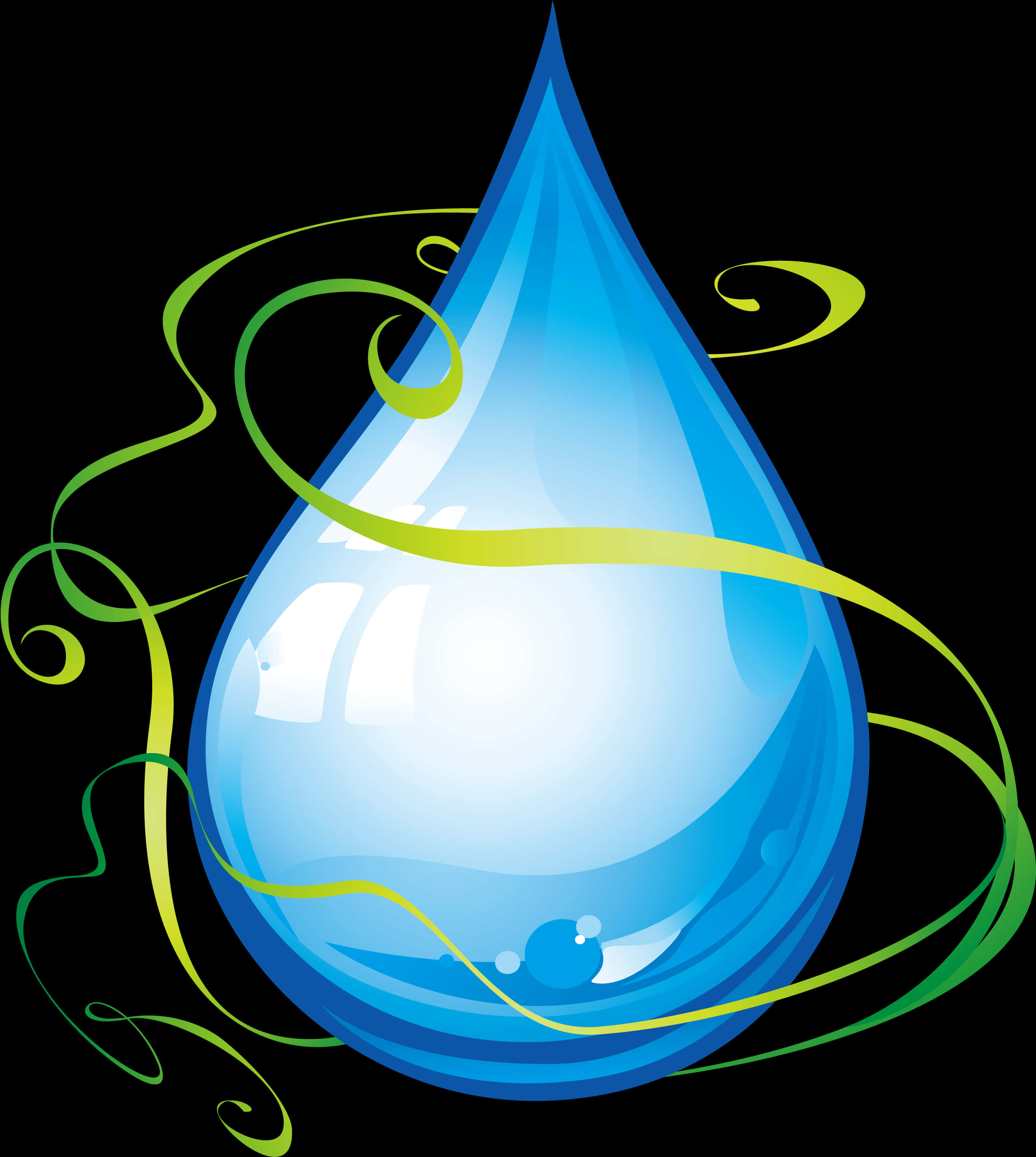 Stylized Water Drop Graphic PNG Image