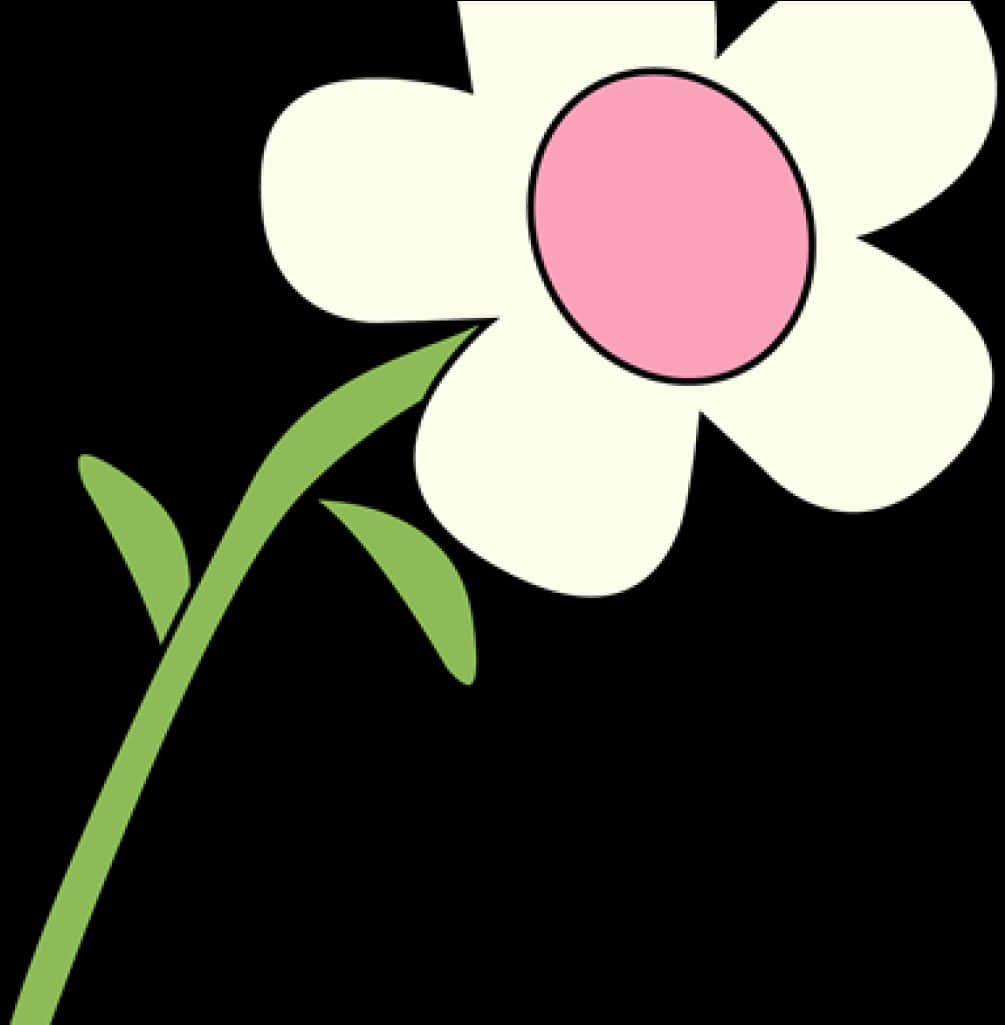 Stylized White Flower Illustration PNG Image