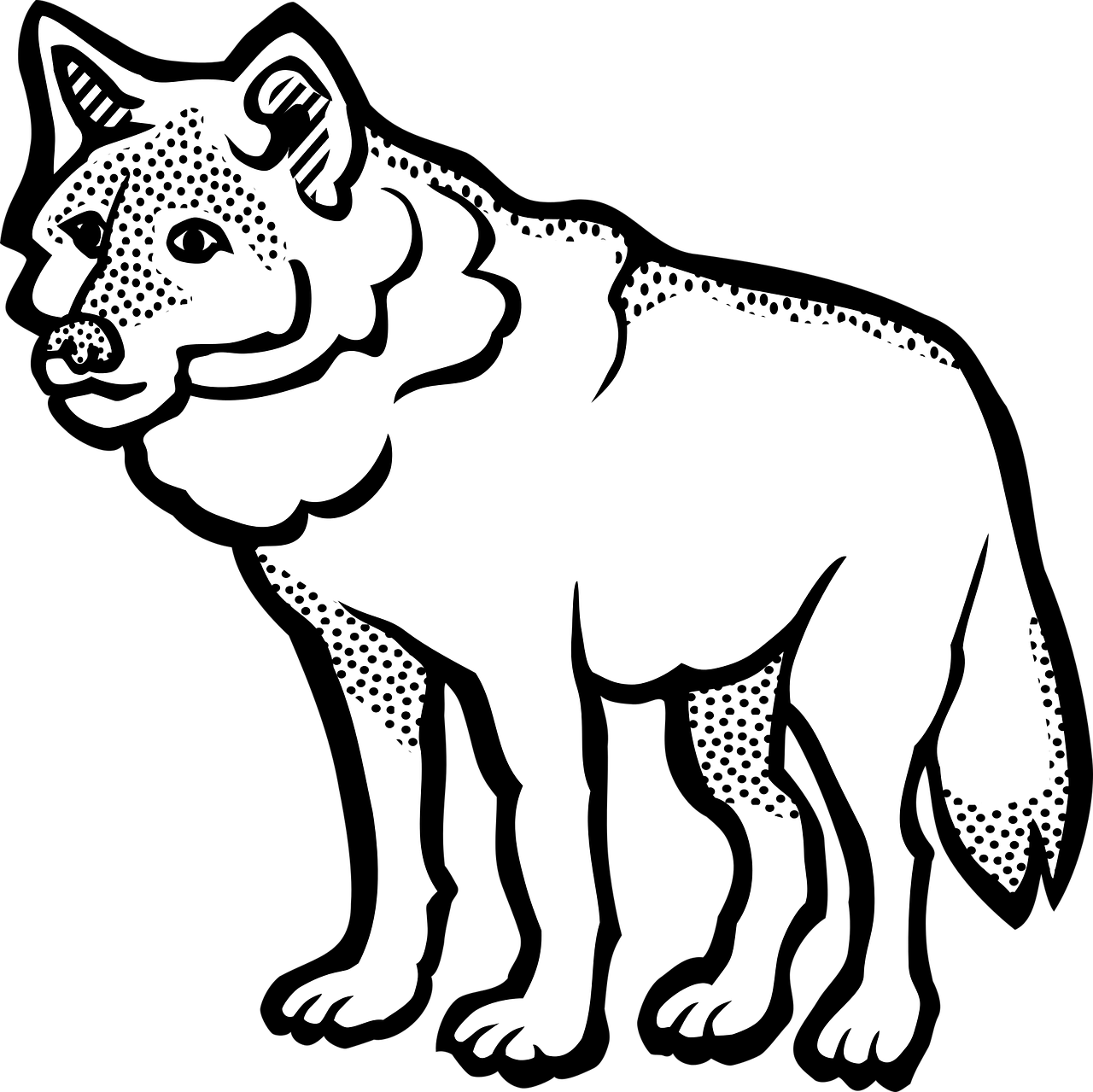 Stylized Wolf Illustration PNG Image