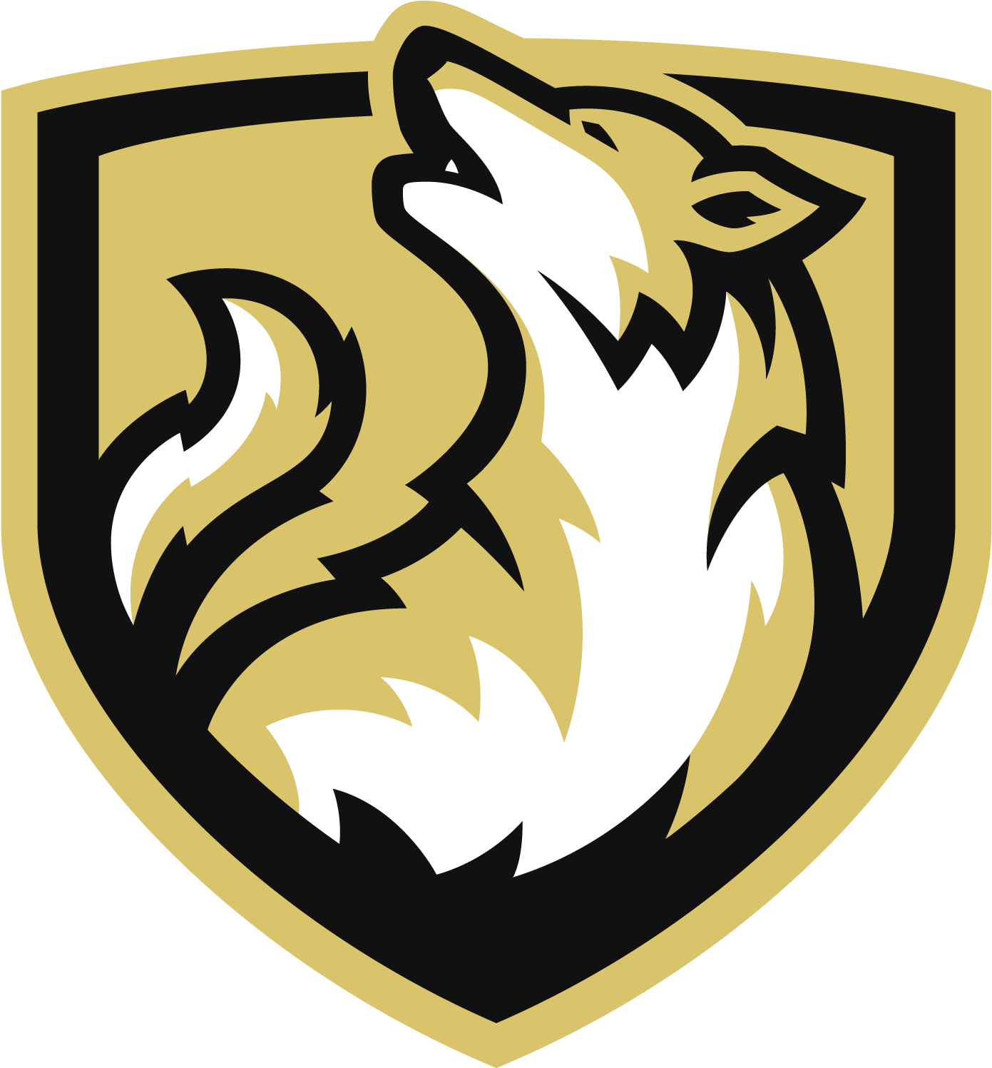 Stylized Wolf Shield Logo PNG Image