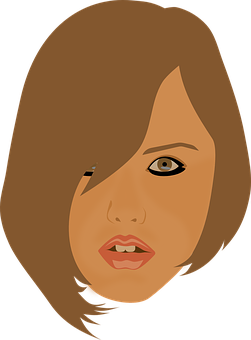 Stylized Woman Portrait PNG Image